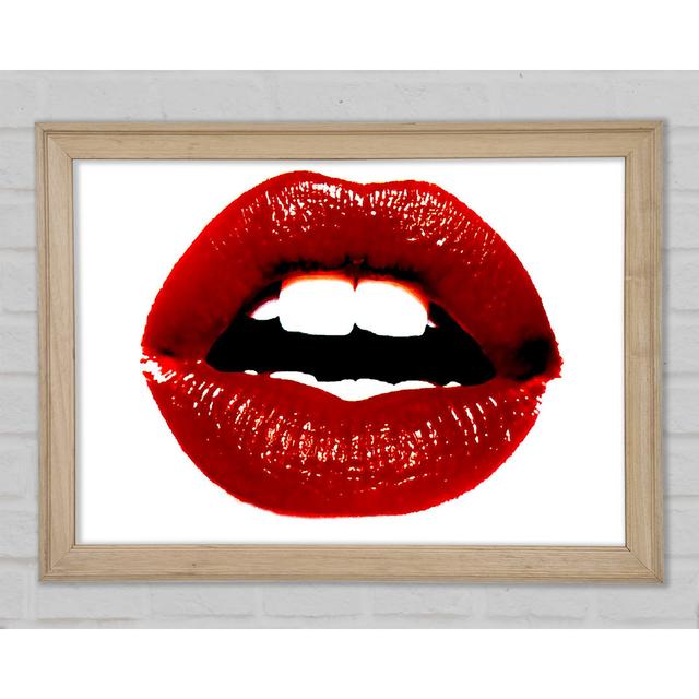 Red Hot Lips - Single Picture Frame Art Prints Canora Grey Size: 29.7cm H x 42cm W x 1.5cm D on Productcaster.