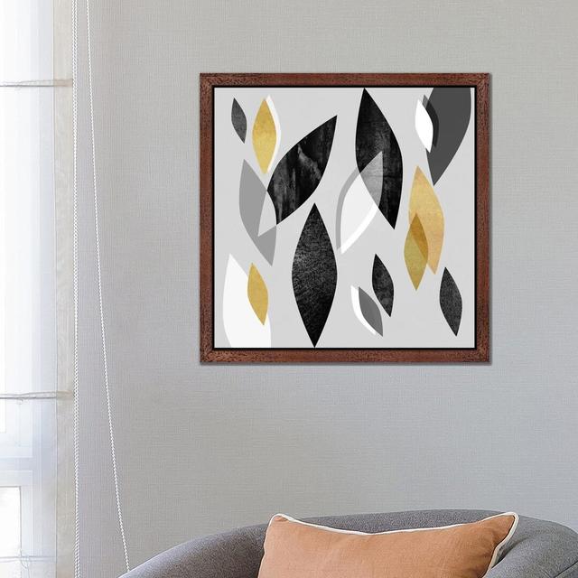 Falling Leaves by Elisabeth Fredriksson - Print on Canvas Canora Grey Frame Option: Brown Framed, Size: 93.98cm H x 93.98cm W x 3.81cm D on Productcaster.