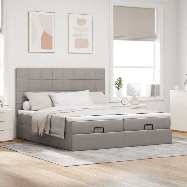 Vidaxl Ottoman-Bett Mit Matratzen Dunkelgrün 180X200 Cm Samt Metro Lane Größe: 200 x 200 cm, Farbe: Taupe on Productcaster.