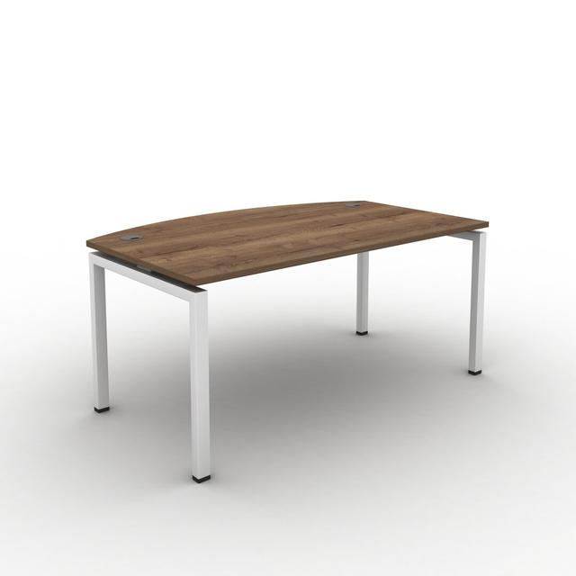 Grazian Desk Ebern Designs Frame Colour: White, Top Colour: Tobacco Oak, Size: 73cm H x 180 cm W x 100cm D on Productcaster.