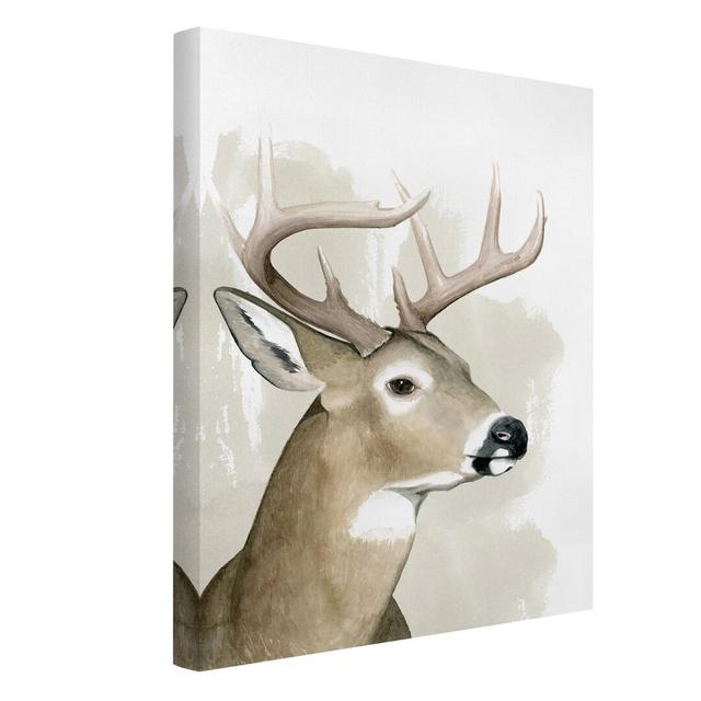 Forest Friends - Deer - Wrapped Canvas Graphic Art Union Rustic Size: 40cm H x 30cm W on Productcaster.