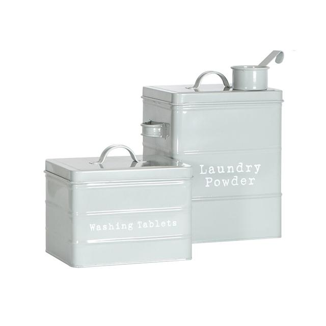 Harbour Housewares - 2 Piece Vintage Metal Utility Canisters Set (Set of 2) Harbour Housewares Finish: Blue on Productcaster.