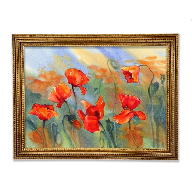 Poppy Abstract Framed Print Ophelia & Co. Size: 59.7cm H x 84.1cm W x 3cm D, Format: Gold Framed Paper on Productcaster.