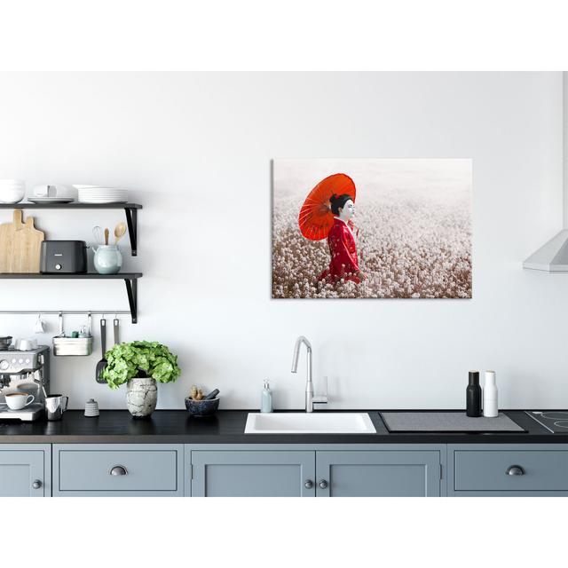 Geisha in the Field - Unframed Photograph on Glass Brayden Studio Size: 70cm H x 100cm W x 0.4cm D on Productcaster.