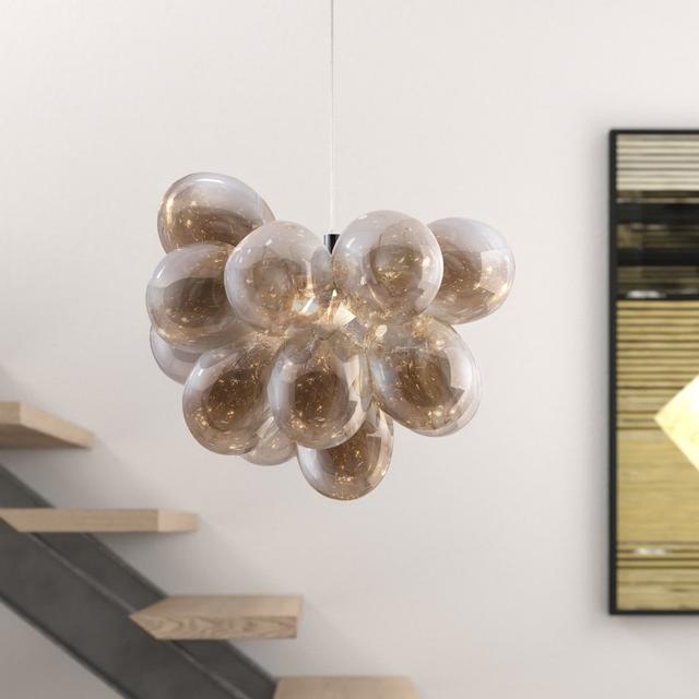 Abdurrahman 3 - Light Polished Chrome Cluster Pendant Etta Avenue Shade Colour: Gold on Productcaster.