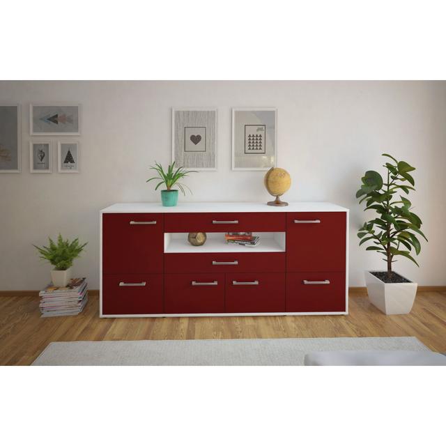 Sideboard Levett 180 cm 17 Stories Farbe (Korpus/Front): Bordeauxrot/Weiß on Productcaster.