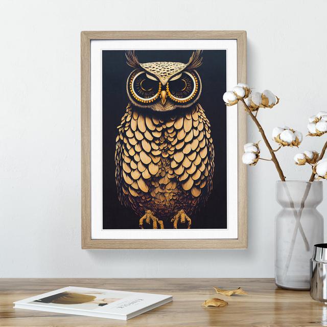 The Beauteous Owl - Single Picture Frame Print Alpen Home Size: 46cm H x 34cm W x 2cm D, Frame Colour: Oak Framed on Productcaster.