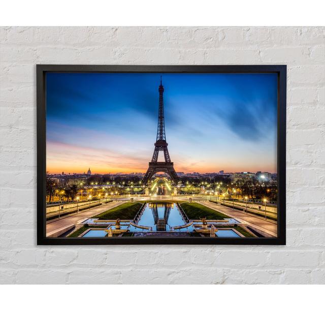 Eiffel Tower Night Lights - Single Picture Frame Art Prints on Canvas Bright Star Size: 59.7cm H x 84.1cm W x 3.3cm D on Productcaster.