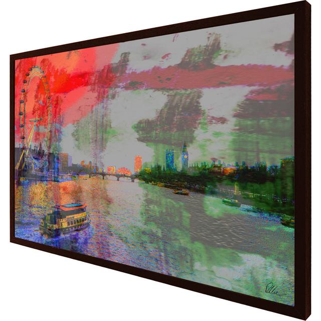 London Thames - Single Picture Frame Print Breakwater Bay Frame Option: Brown, Size: 25cm H x 31cm W on Productcaster.