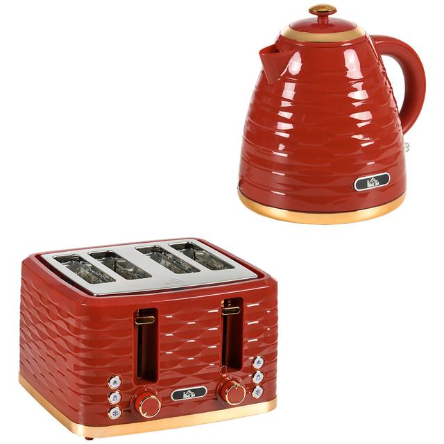 Kettle and Toaster Set HOMCOM Finish: Red on Productcaster.