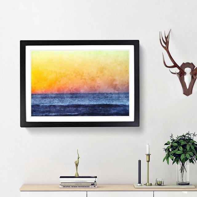 Orange Sunset Abstract - Picture Frame Graphic Art Print East Urban Home Size: 24cm H x 33cm W x 2cm D, Frame Option: Black Framed on Productcaster.