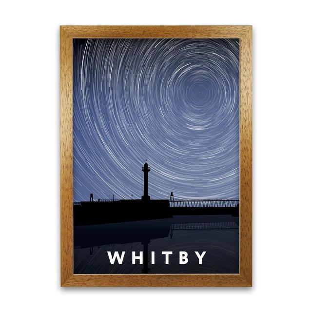 Whitby At Night Timelapse by Richard O'Neill - Print 17 Stories Size: 42cm H x 29.7cm W x 3cm D, Format: Honey Oak Framed on Productcaster.