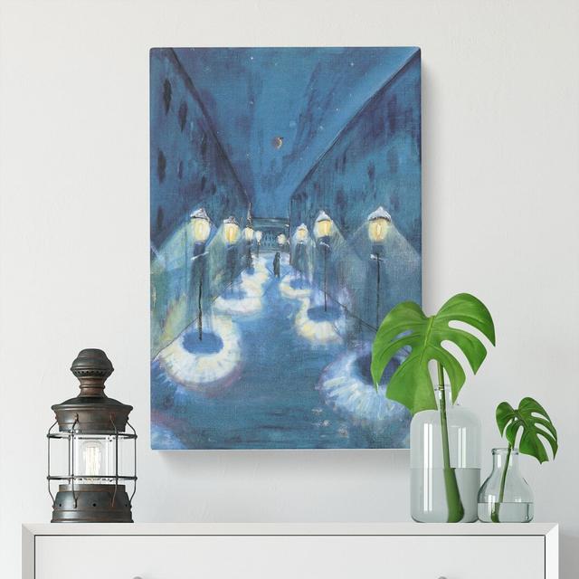 Night Road by Walter Gramatte - Wrapped Canvas Painting East Urban Home Size: 76cm H x 50cm W x 3cm D on Productcaster.