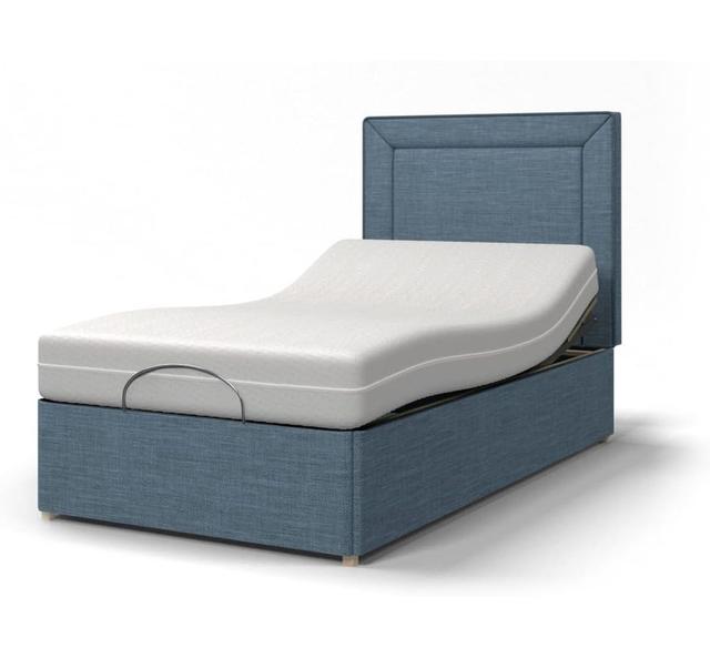 Majestic Upholstered Bed with Mattress Back Care Beds Colour: Denim, Size: Super Single on Productcaster.