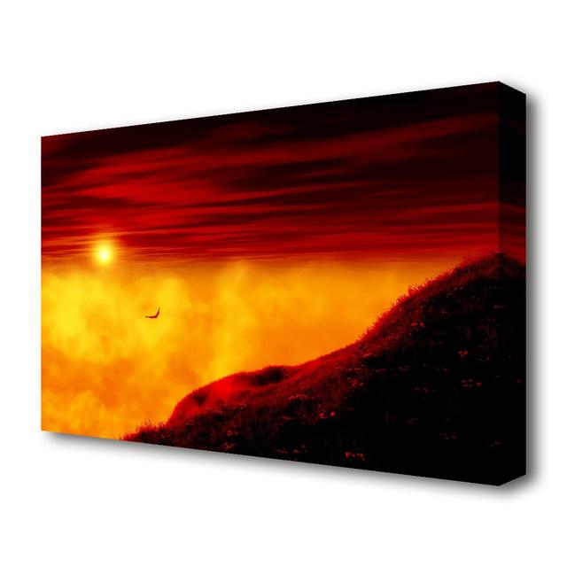 Sky Above The Clouds Sunset - Wrapped Canvas Photograph Print East Urban Home Size: 35.56 cm H x 50.8 cm W on Productcaster.