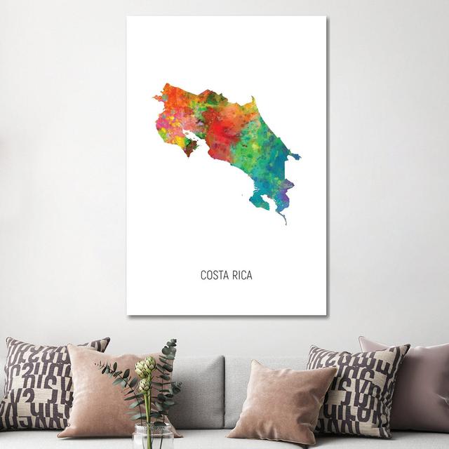 Costa Rica Map by Michael Tompsett - Wrapped Canvas Gallery-Wrapped Canvas Giclée Breakwater Bay Size: 152.4cm H x 101.6cm W x 3.81cm D on Productcaster.