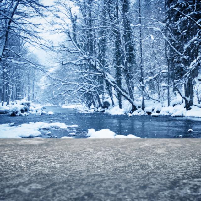 Stone Border And Winter Landscape by Sankai - No Frame Art Prints on Canvas Alpen Home Size: 122cm H x 122cm W on Productcaster.