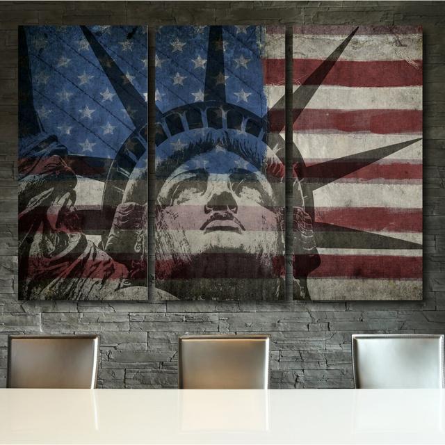 Statue Of Liberty Triptych by Oliver Gal - 3 Piece Wrapped Canvas Print East Urban Home on Productcaster.