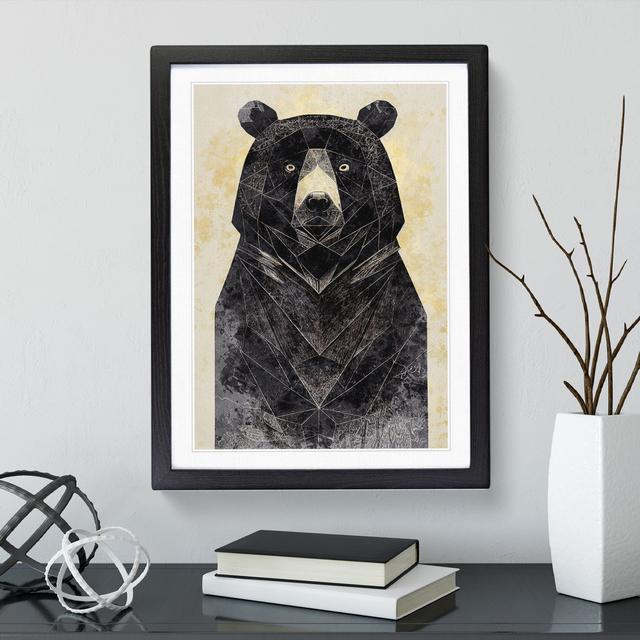 Bear Portrait No.1 Abstract Alpen Home Format: Black Framed Paper, Matte Colour: White, Size: 34cm H x 25cm W x 2cm D on Productcaster.