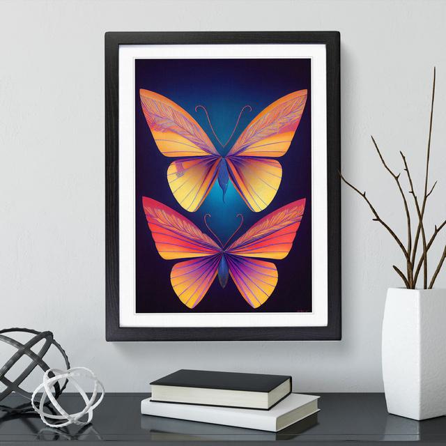 XV1022-5050X Vivid Butterflies - Print 17 Stories Matte Colour: White, Size: 36cm H x 27cm W, Format: Black Framed on Productcaster.