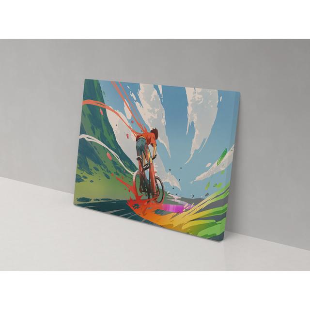 Bike Trail - Wrapped Canvas Graphic Art ClassicLiving Size: 82cm H x 123cm W x 4cm D on Productcaster.