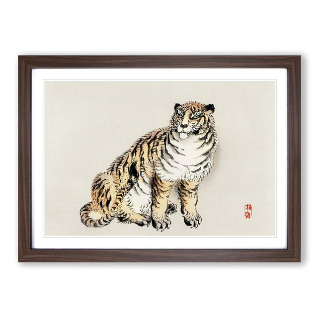 Tiger by Kono Bairei - Picture Frame Painting Print East Urban Home Frame Option: Walnut, Size: 50cm H x 76cm W x 2cm D on Productcaster.