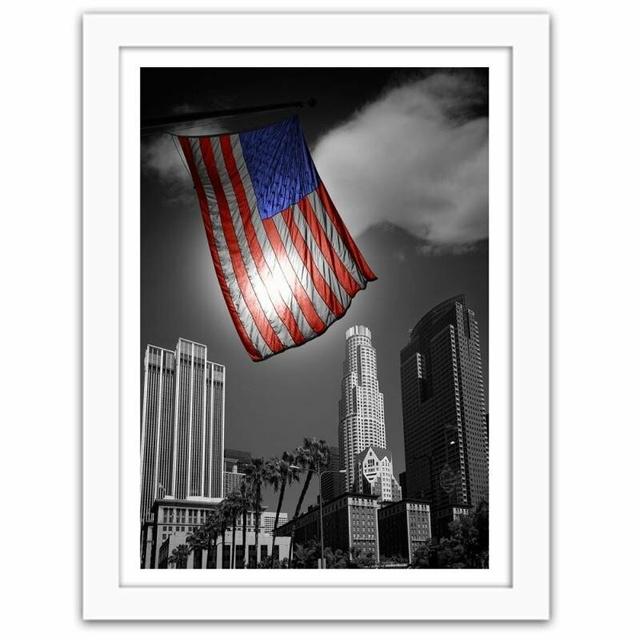 Gerahmter Fotodruck United States of America Flag ModernMoments Größe: 70 cm H x 50 cm B x 3 cm T on Productcaster.