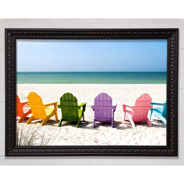 Beach Chairs Line-Up - Print Bright Star Size: 29.7cm H x 42cm W x 3cm D on Productcaster.