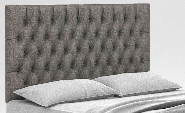 Karen Upholstered Headboard Etta Avenue Colour: Linen Slate, Size: Small Single (2'6) on Productcaster.