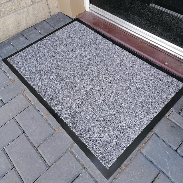 Jordayn Non-Slip Indoor Door Mat 17 Stories Mat Size: 120cm W x 180cm L, Colour: Grey on Productcaster.