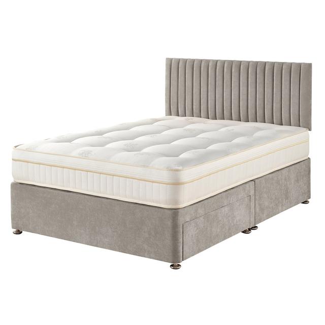 Nakisha Pocket Memory Divan Bed Set 17 Stories Size: Kingsize (5'), Storage Type: 2 Drawers, Colour: Silver on Productcaster.