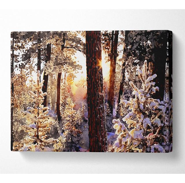 Winter Woodland - Wrapped Canvas Art Prints Alpen Home Size: 81cm H x 121.9cm W x 10cm D on Productcaster.