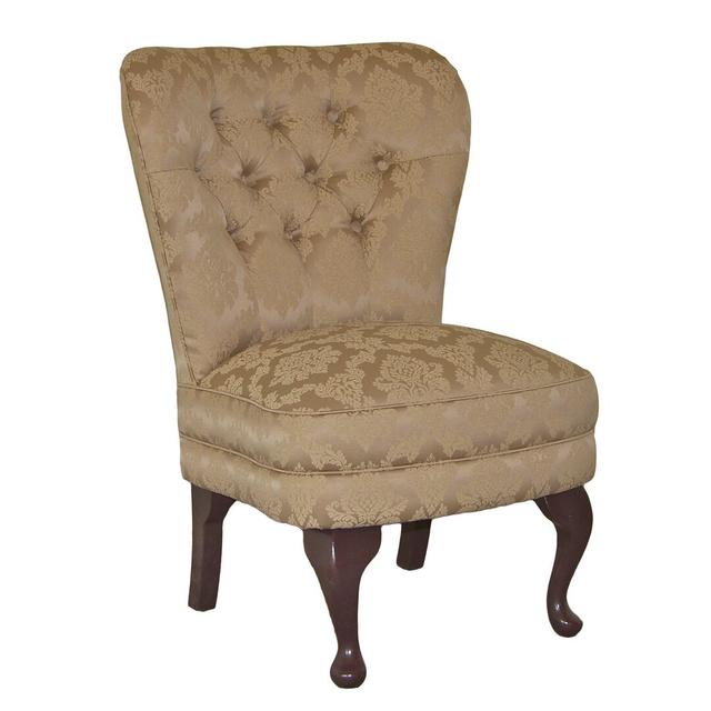 Oullins Side Chair Fernleaf Upholstery: Angelina Gold Pattern, Frame Finish: Mahogany on Productcaster.