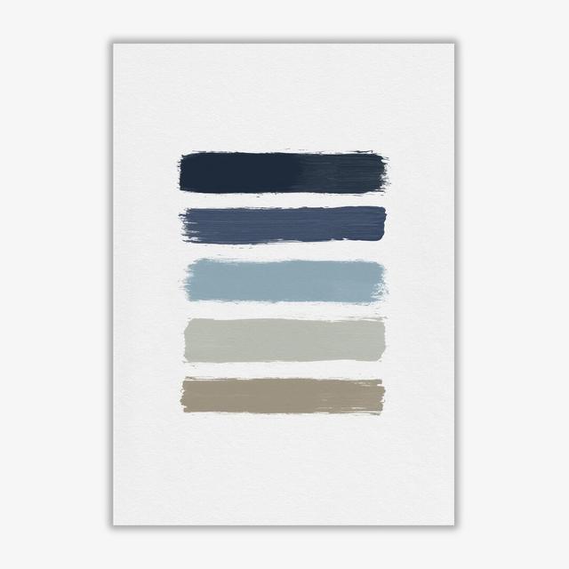 Blue and Taupe Stripes - Graphic Art Print on Paper East Urban Home Format: No Frame, Size: 60 cm H x 42 cm W x 1 cm D on Productcaster.