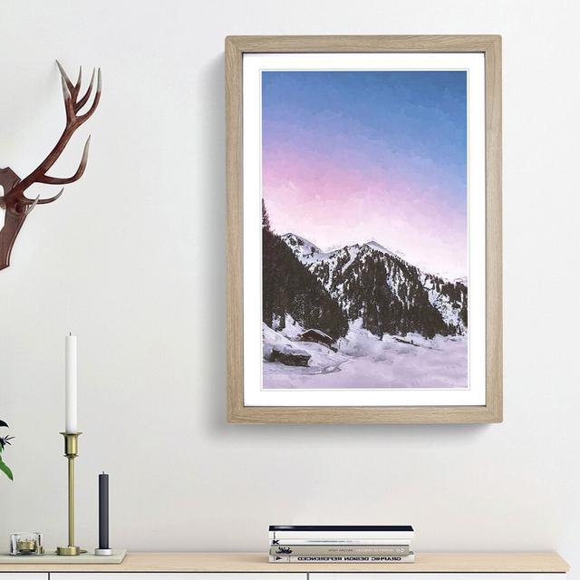 Mountains in Weissenbach Italy in Abstract - Picture Frame Graphic Art Print East Urban Home Frame Option: Oak Framed, Size: 87cm H x 62cm W x 2cm D on Productcaster.