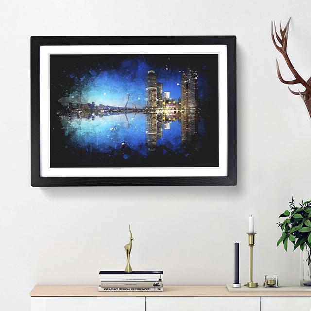 Reflection Of The Rotterdam Skyline - Picture Frame Graphic Art East Urban Home Frame Option: Black Framed, Size: 62cm H x 87cm W x 2cm D on Productcaster.