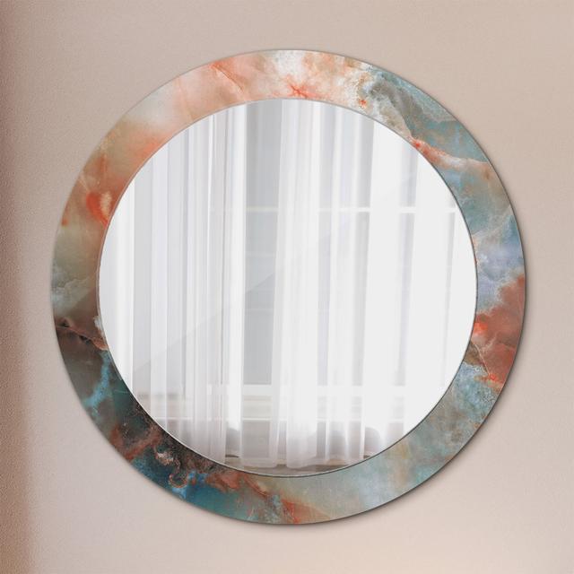 Huldar Round Glass Framed Wall Mounted Accent Mirror in Multicolour East Urban Home on Productcaster.