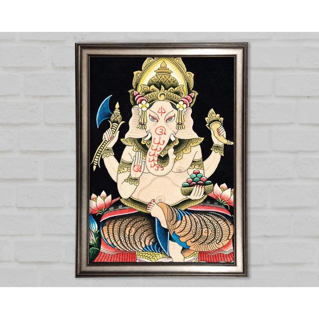 Hindu God Ganesha 2 Framed Print Astoria Grand Size: 84.1cm H x 118.9cm W on Productcaster.