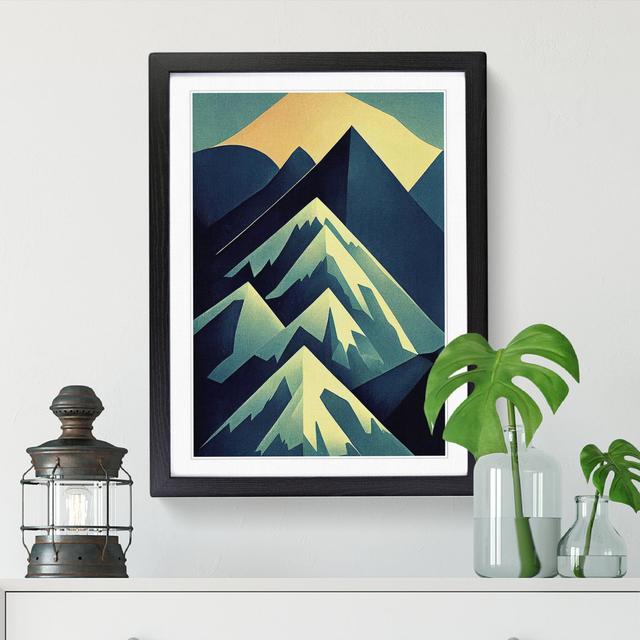 Winter Mountain Abstract - Single Picture Frame Print Metro Lane Frame Option: Oak, Size: 46cm H x 34cm W x 2cm D on Productcaster.