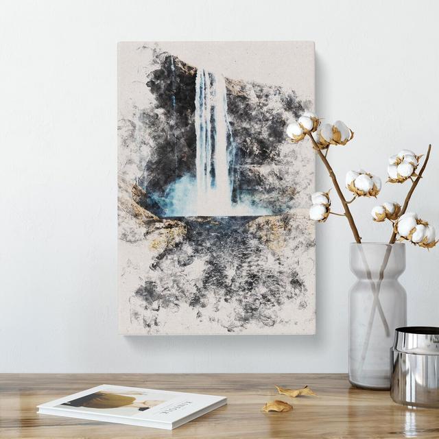 Path to a Waterfall in Iceland - Wrapped Canvas Graphic Art East Urban Home Size: 60cm H x 40cm W x 3cm D on Productcaster.