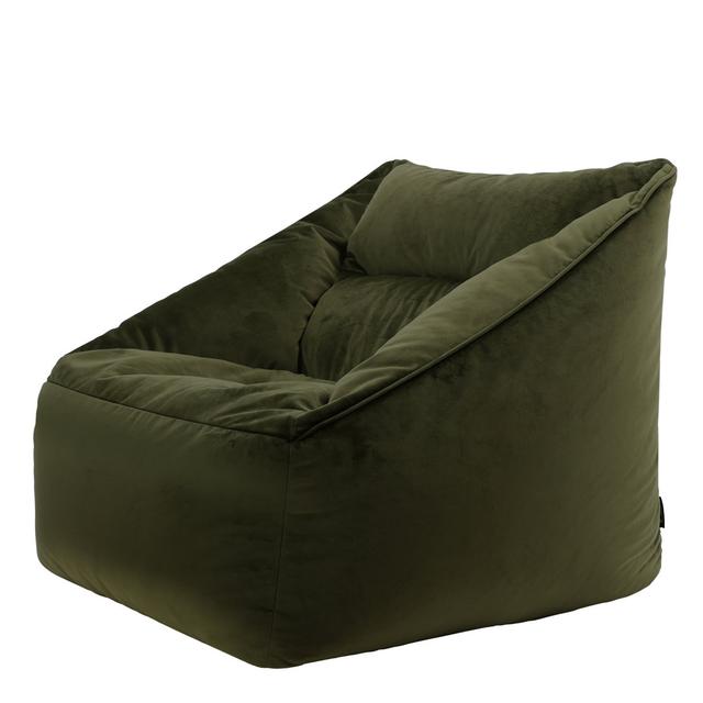 icon Genevieve Velvet Giant Bean Bag Armchair Brayden Studio Upholstery Colour: Olive Green on Productcaster.