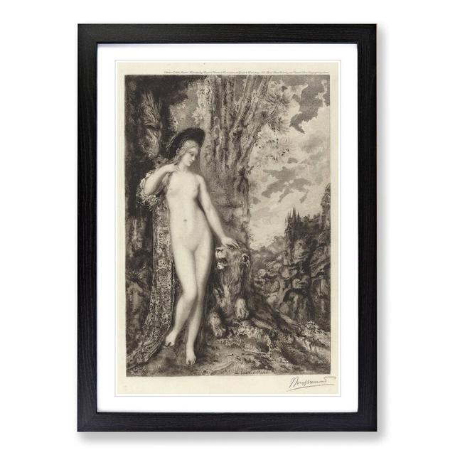 The Amorous Lion by Gustave Moreau - Picture Frame Painting East Urban Home Frame Option: Black, Size: 65cm H x 48cm W x 2cm D on Productcaster.