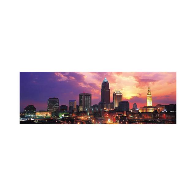 Cleveland Skyline Cityscape (Sunset) - Wrapped Canvas Panoramic Photograph Brayden Studio Size: 50.8cm H x 152.4cm W x 1.91cm D on Productcaster.