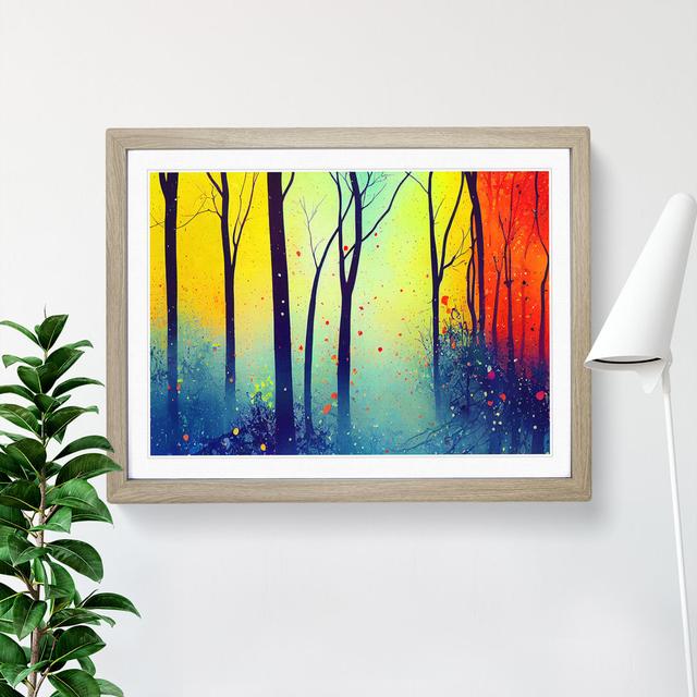 Spring Forest Splashed Vol.2 Abstract - Picture Frame Graphic Art Alpen Home Size: 46cm H x 64cm W x 2cm D, Format: Oak Framed on Productcaster.