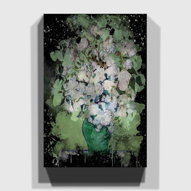 'White Roses' by Vincent Van Gogh Graphic Art on Wrapped Canvas East Urban Home Size: 76cm H x 50cm W on Productcaster.