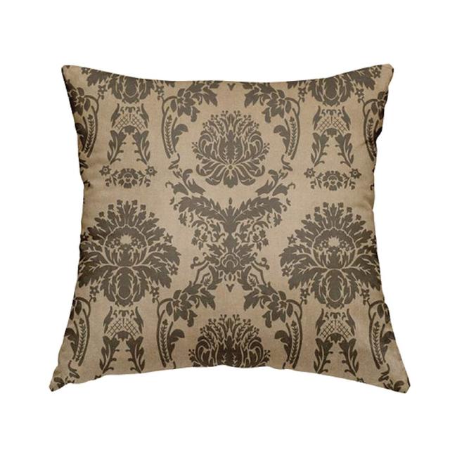 Garlock Damask Cushion with Filling Rosdorf Park Size: 43cm H x 43cm W x 5cm D, Colour: Brown on Productcaster.