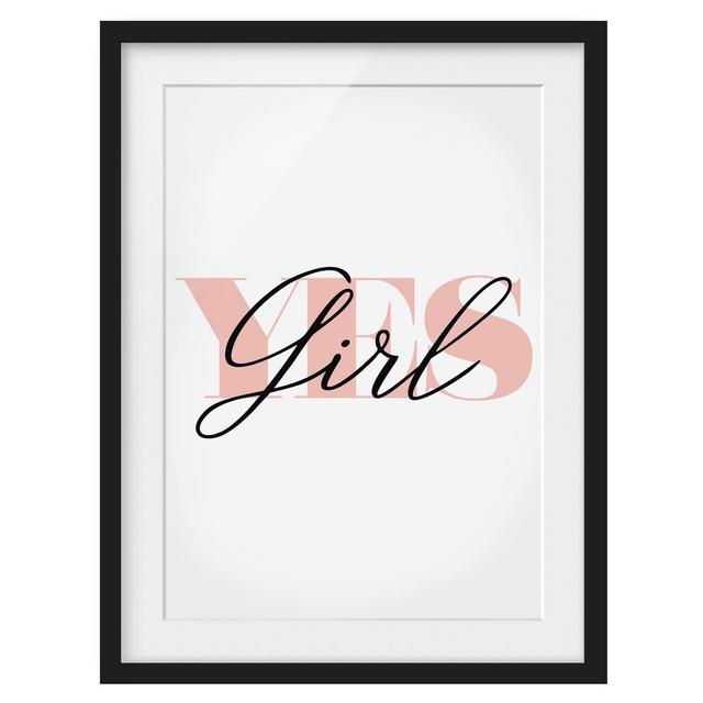 Yes Girl Framed Photographic Print East Urban Home Frame Options: Matt black, Size: 55 cm H x 40 cm W on Productcaster.