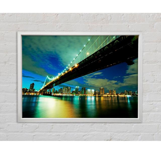 New York Brooklyn Bridge From Below Framed Print Bright Star Size: 84.1cm H x 118.9cm W on Productcaster.