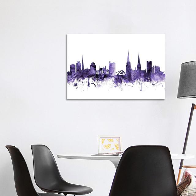 Coventry, England Skyline by Michael Tompsett - Wrapped Canvas Gallery-Wrapped Canvas Giclée Latitude Run Size: 66.04cm H x 101.6cm W x 3.81cm D on Productcaster.