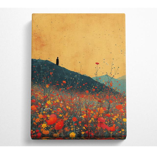 Flowers On The Hill Canvas Art Print Alpen Home Size: 66cm H x 106.6cm W on Productcaster.